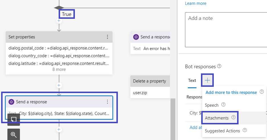 Composer – True Branch – Send a response – Attachments