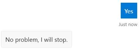 Composer – ZipcodeBot Conversation – Using the CancelDialog (2)