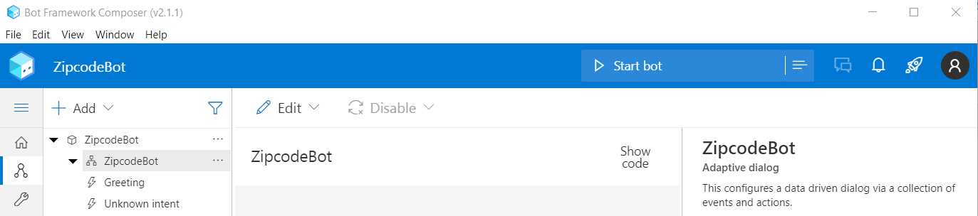 Composer – ZipcodeBot Created