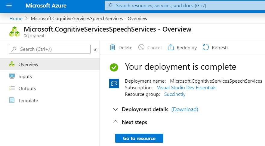 Speech Service Ready