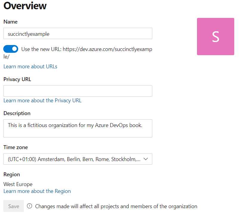 Azure DevOps Organization Settings