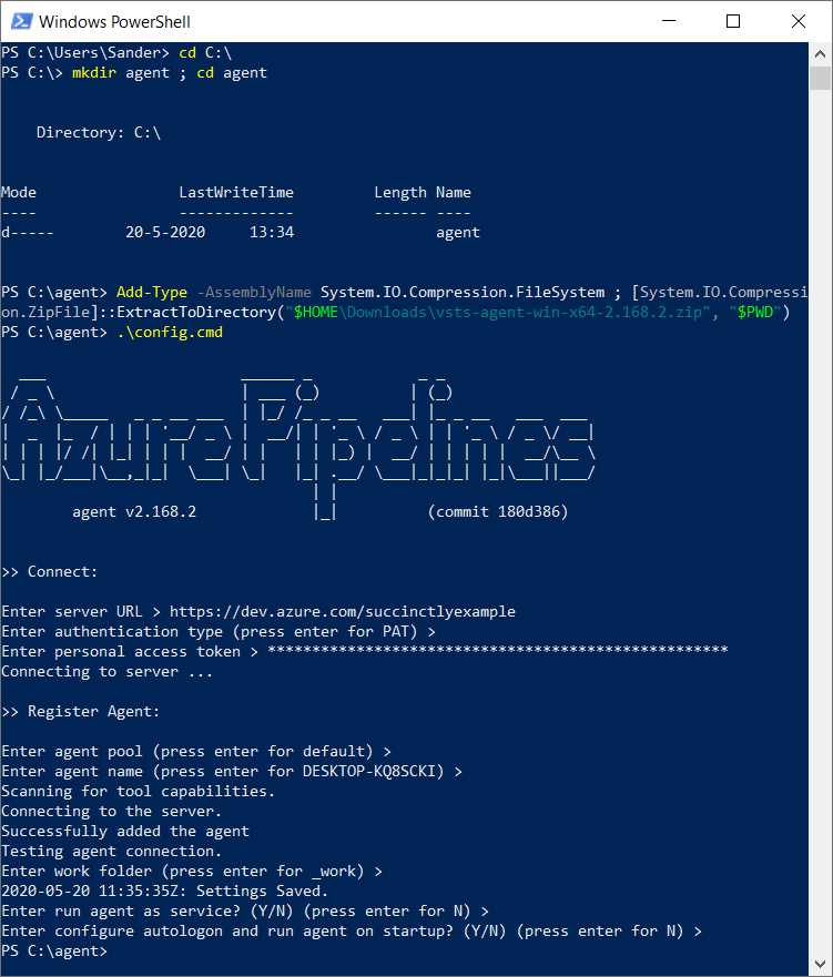 Private agent configuration