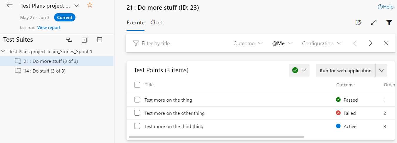 Test suite with tests
