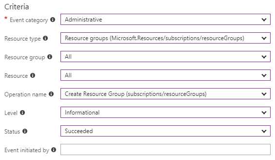 Adding Criteria Info for Activity Log Alert