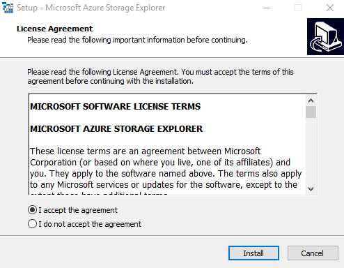 Azure Storage Explorer Installer