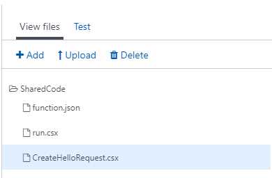 CreateHelloRequest.csx under View files