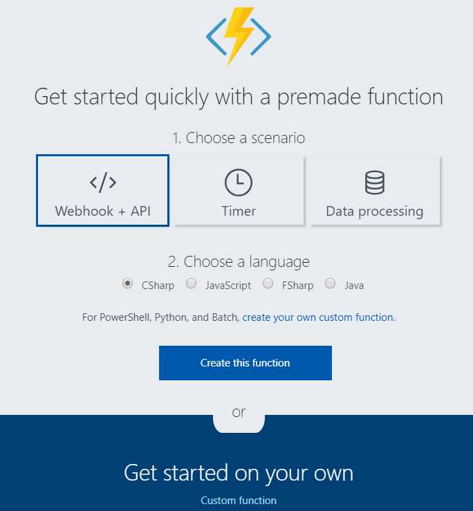 Functions—Getting Started Screen