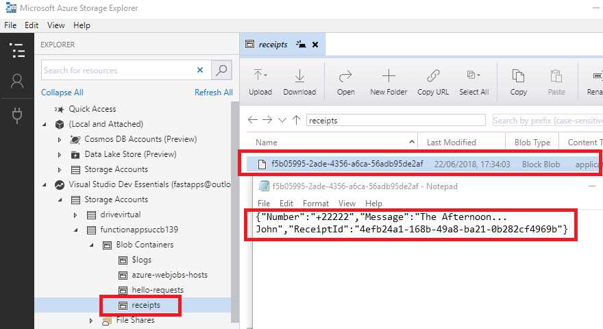 The Resultant Receipts Blob