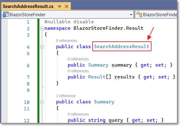 Change Rootobject to SearchAddressResult