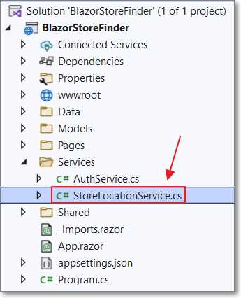 Create StoreLocationService.cs