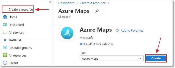 Creating Azure Maps Account