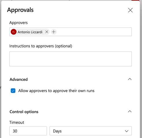 Adding an approver to an environment