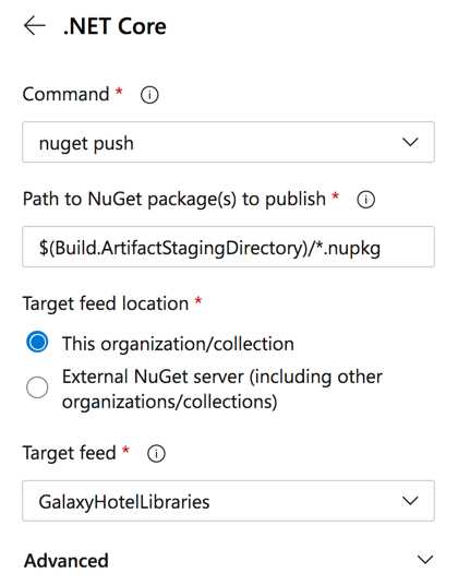 Adding the NuGet push task