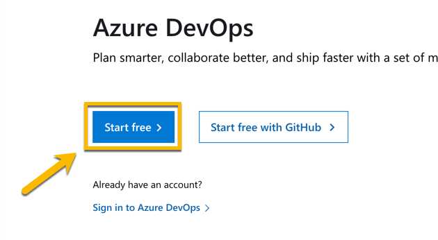 Azure DevOps start page