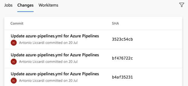 Changes in an environment deployment
