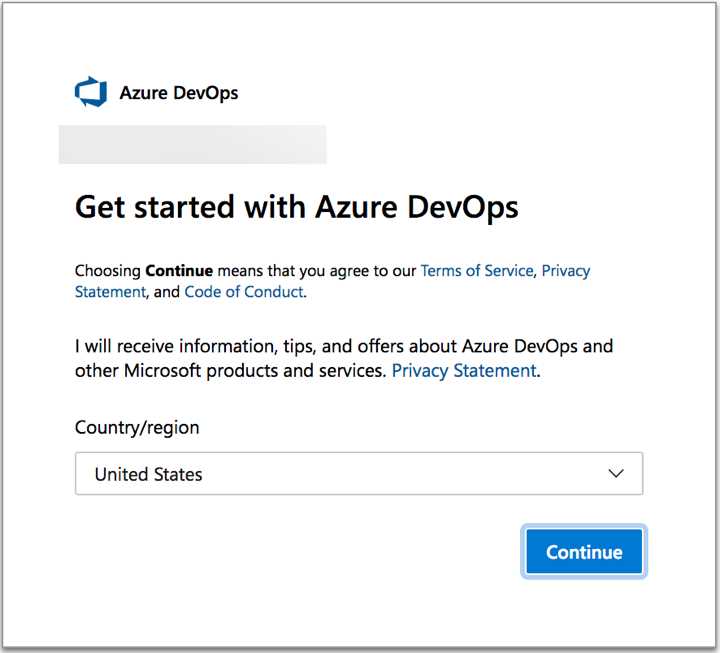 Country selection for an organization