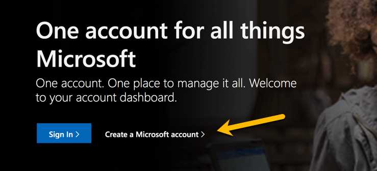 Create a new Microsoft account