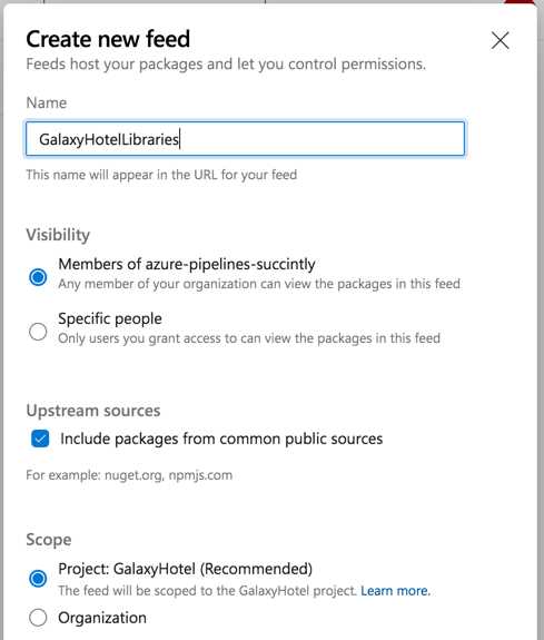 Create a new package feed