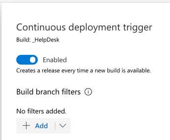 Enabling the continuous deployment trigger