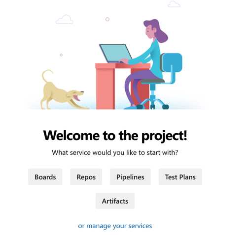 Landing page of a new project