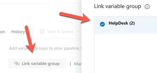 Link a variable group to the build