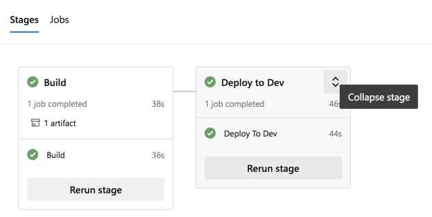 Multistage pipeline summary page