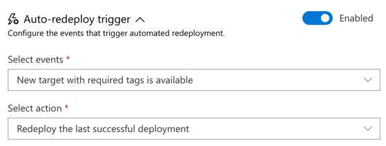 Setting a redeploy trigger