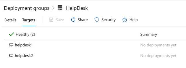 Targets in a deployment group