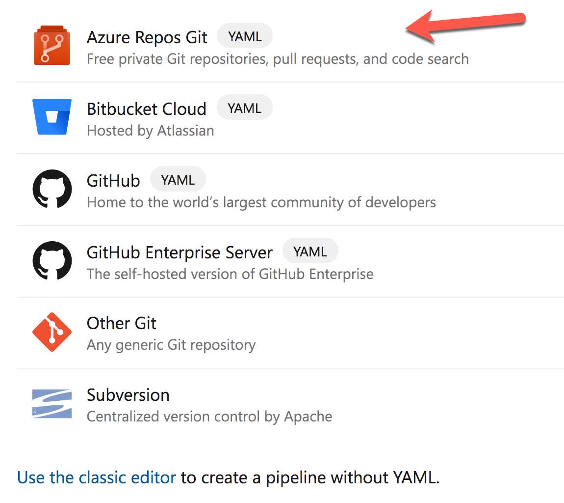 YAML pipeline creation