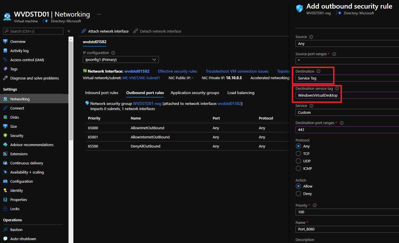 Azure Virtual Desktop Service Tag