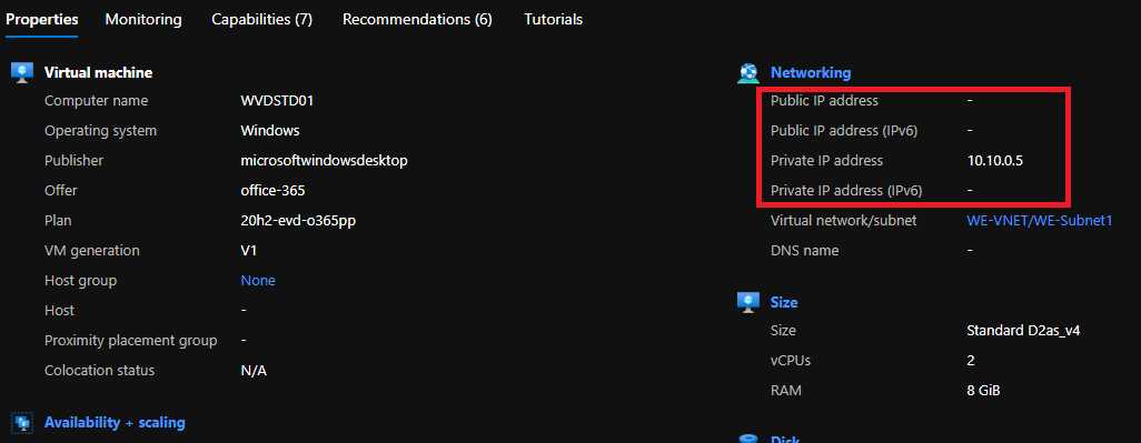 Azure Virtual Desktop Virtual Machine Networking