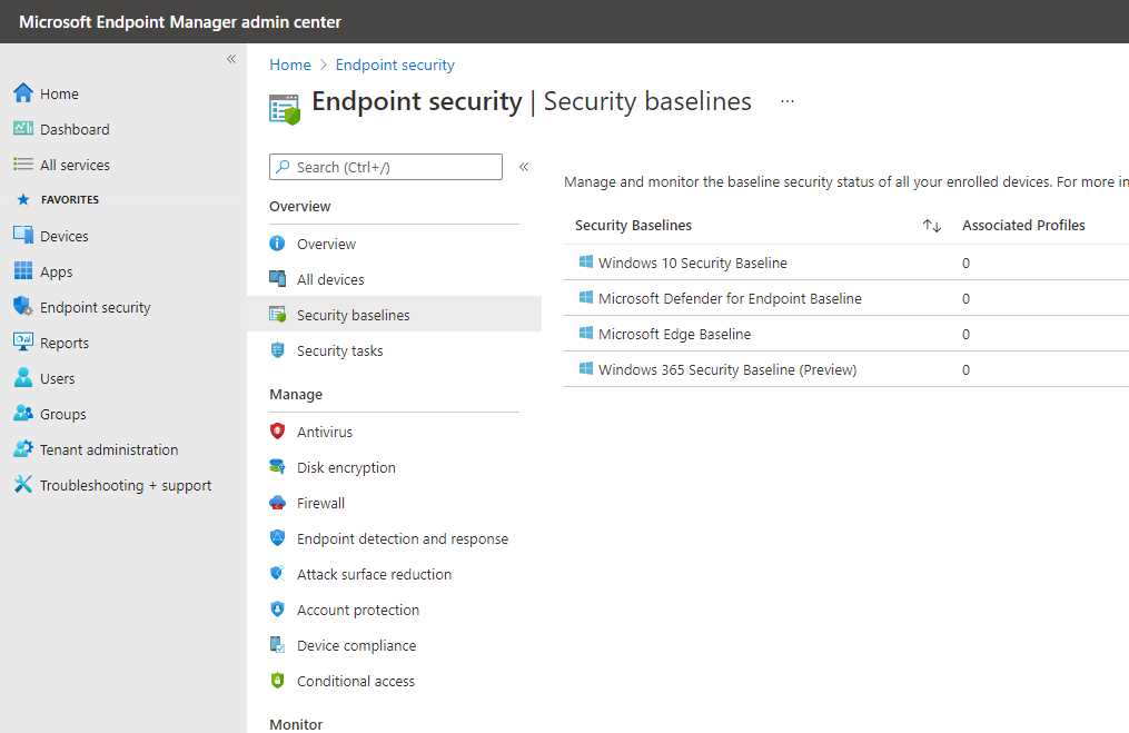 Microsoft Intune Security Baselines