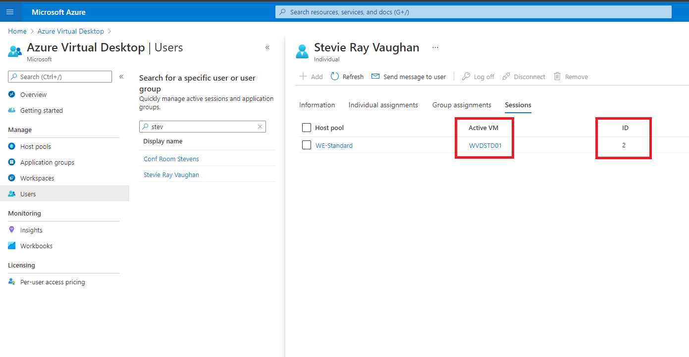 User Session Details
