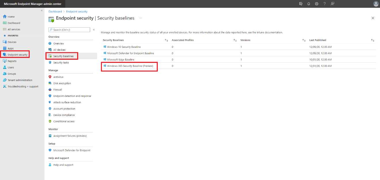 Windows 365 Security Baseline