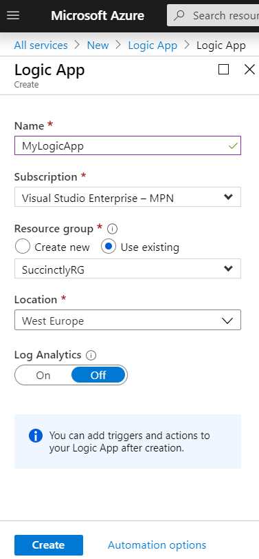 Creating a Logic App