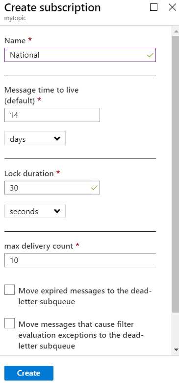 Creating a Subscription