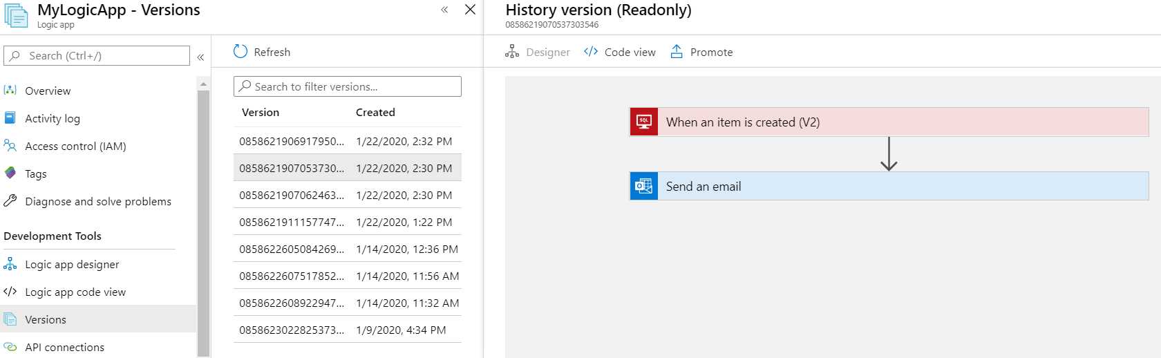 Logic App Versioning