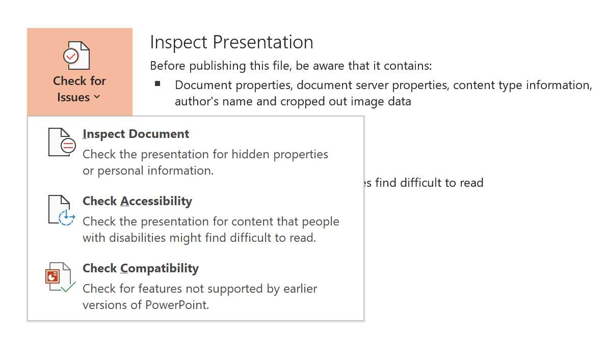 Another way to run Accessibility Checker.