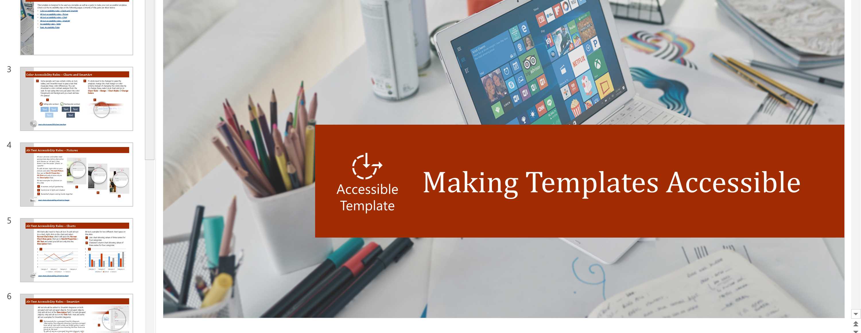 Making Templates Accessible guide in PowerPoint.