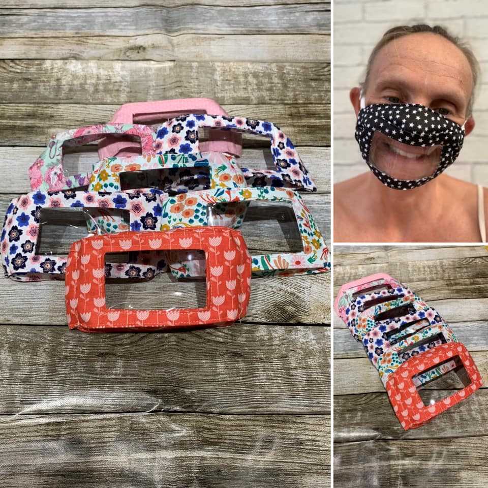 Masks that are suitable for lip reading, from Justine DB post.