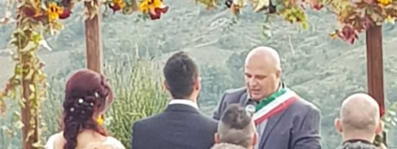 The author while officiating the wedding.