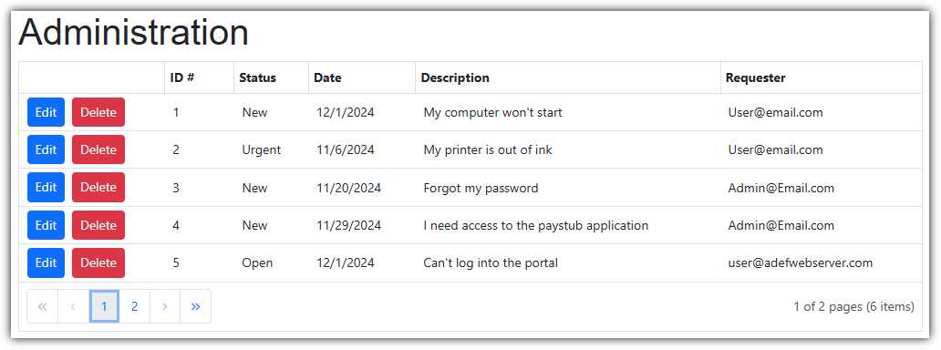 DataGrid control