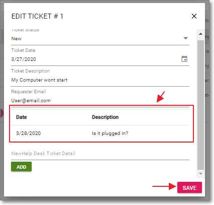 Edit Ticket