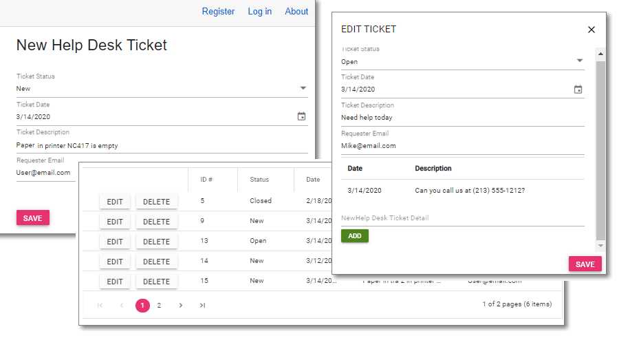 The Help Desk Application in Action