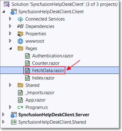Update FetchData.razor