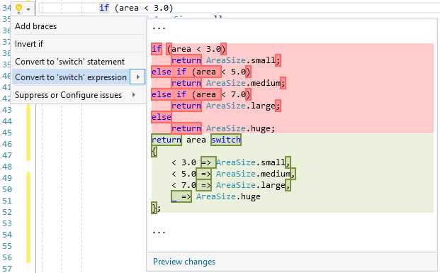 Convert to switch expression