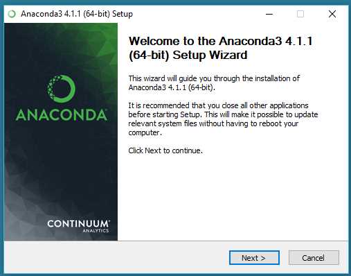 Anaconda Installation Welcome
