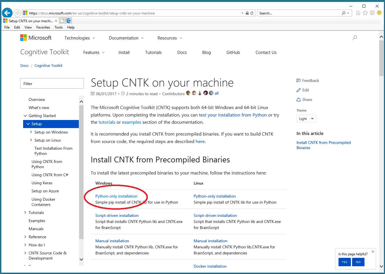 Select the Python-Only Link