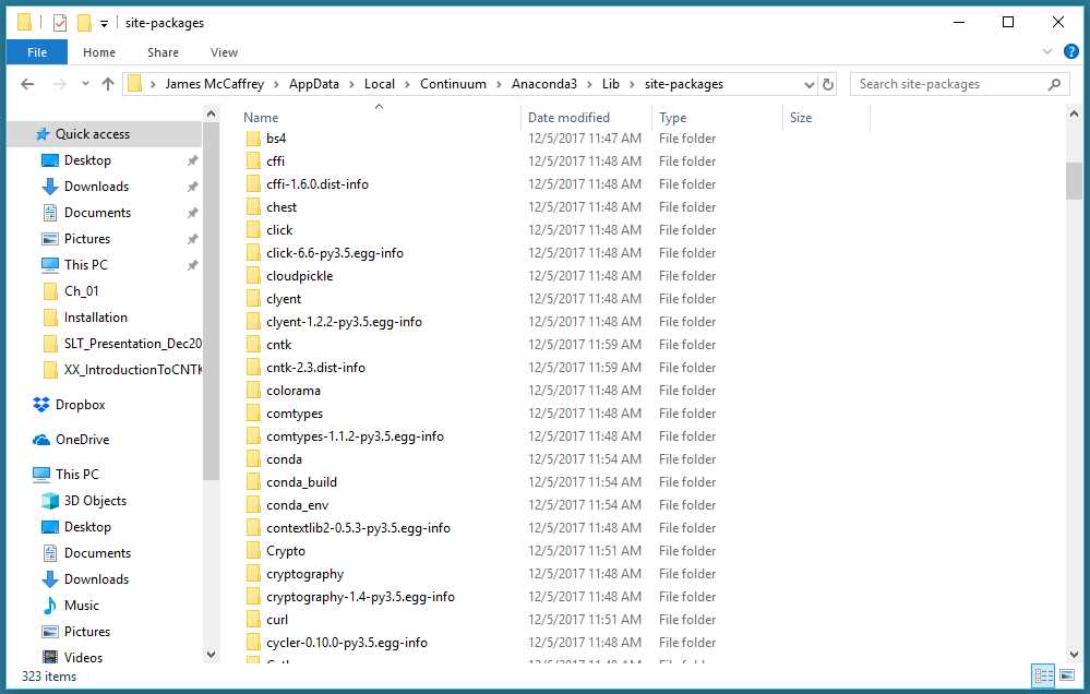 The CNTK Package Location