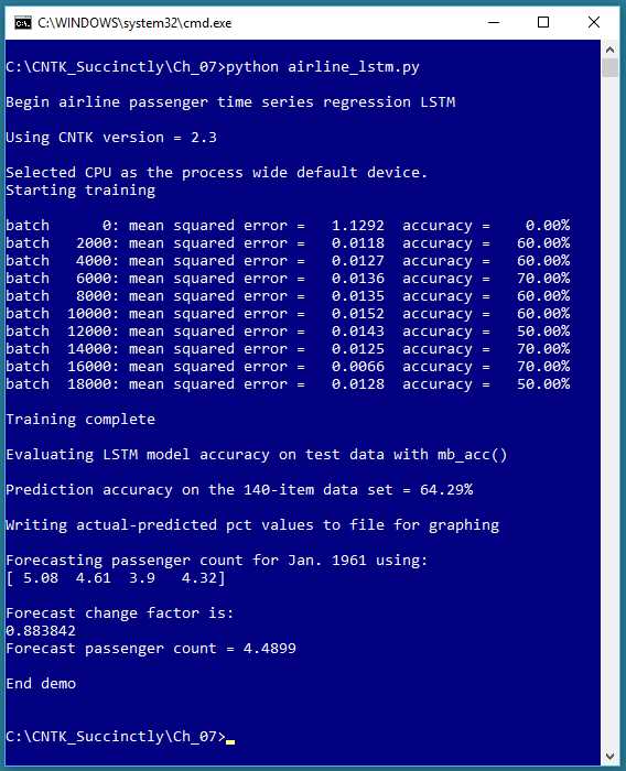 Time Series Regression Using a Neural Network
